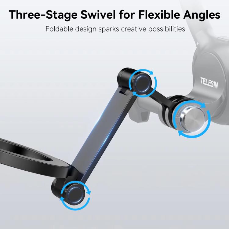TELESIN Mobile Phone Magnetic Stand Two Claw Adapter Compatible with Chest Strap, Backpack Clip, Neck Mount(Black) - British D'sire