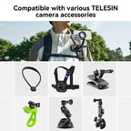 TELESIN Mobile Phone Magnetic Stand Two Claw Adapter Compatible with Chest Strap, Backpack Clip, Neck Mount(Black) - British D'sire