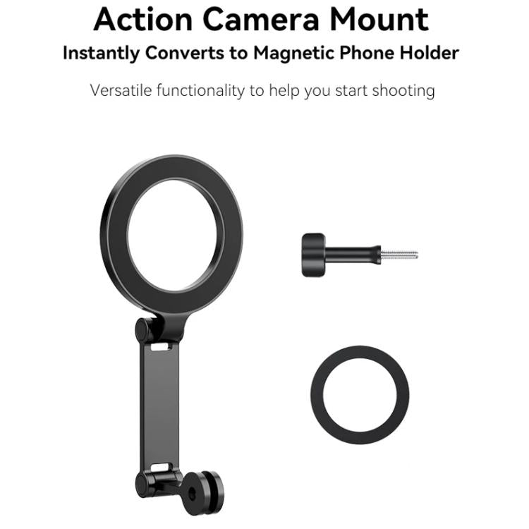 TELESIN Mobile Phone Magnetic Stand Two Claw Adapter Compatible with Chest Strap, Backpack Clip, Neck Mount(Black) - British D'sire