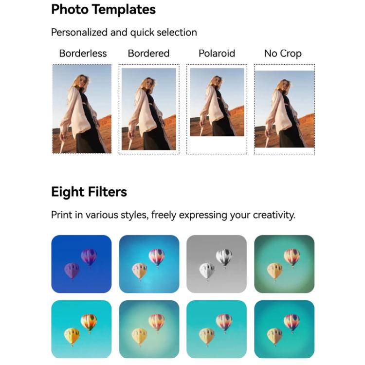 TELESIN Portable Instant Photo Printer With Magnetic Bag & Self - Adhesive Photo Paper For Travel & Memories(White) - British D'sire