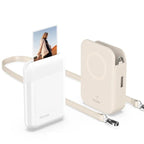 TELESIN Portable Instant Photo Printer With Magnetic Bag & Self - Adhesive Photo Paper For Travel & Memories(White) - British D'sire