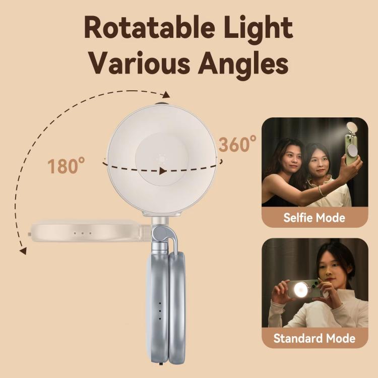 TELESIN S5 - BGD - 01 Mini Phone Magnetic Beauty Replacement Light Tri - color Temperature Portable Selfie Mirror Rotating Stretching Pocket Lamp - British D'sire