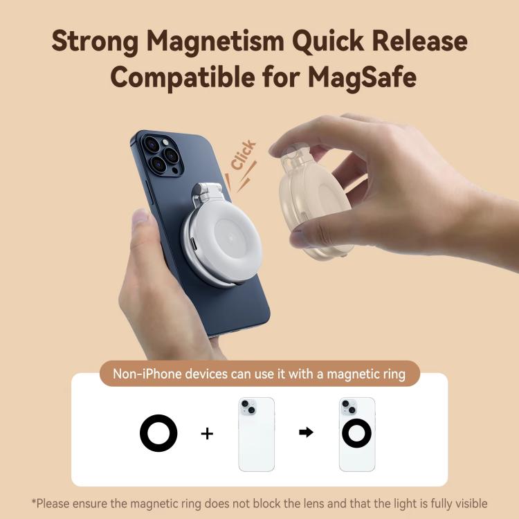TELESIN S5 - BGD - 01 Mini Phone Magnetic Beauty Replacement Light Tri - color Temperature Portable Selfie Mirror Rotating Stretching Pocket Lamp - British D'sire