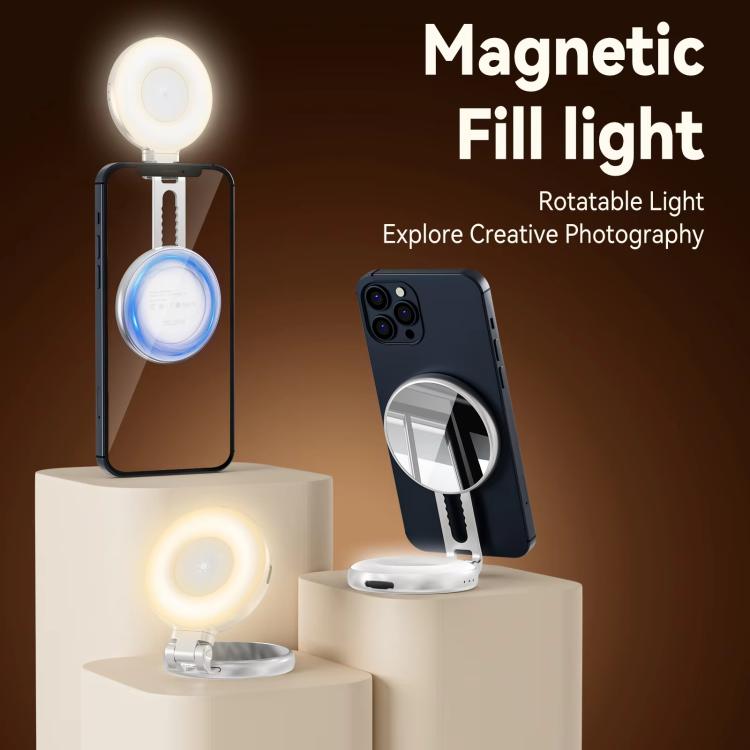 TELESIN S5 - BGD - 01 Mini Phone Magnetic Beauty Replacement Light Tri - color Temperature Portable Selfie Mirror Rotating Stretching Pocket Lamp - British D'sire