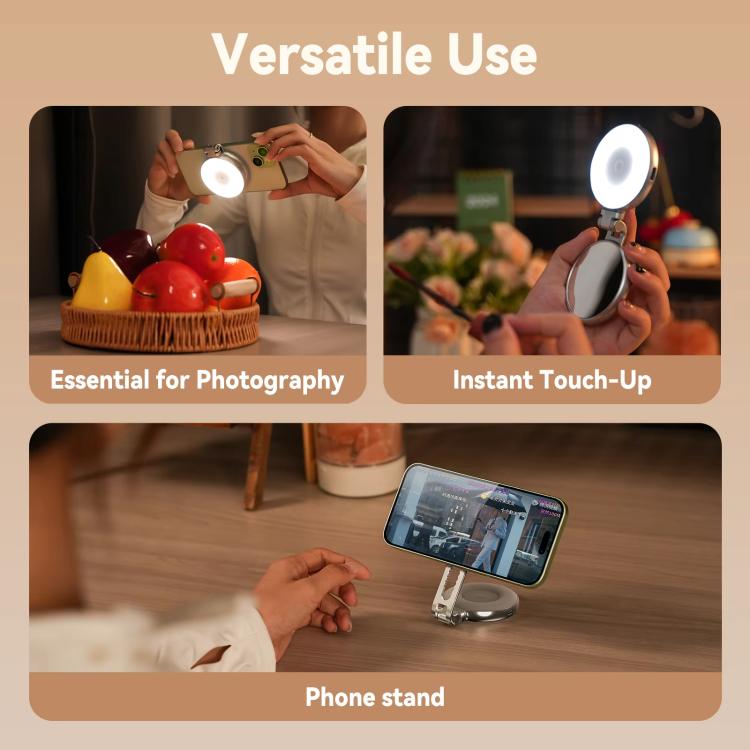 TELESIN S5 - BGD - 01 Mini Phone Magnetic Beauty Replacement Light Tri - color Temperature Portable Selfie Mirror Rotating Stretching Pocket Lamp - British D'sire