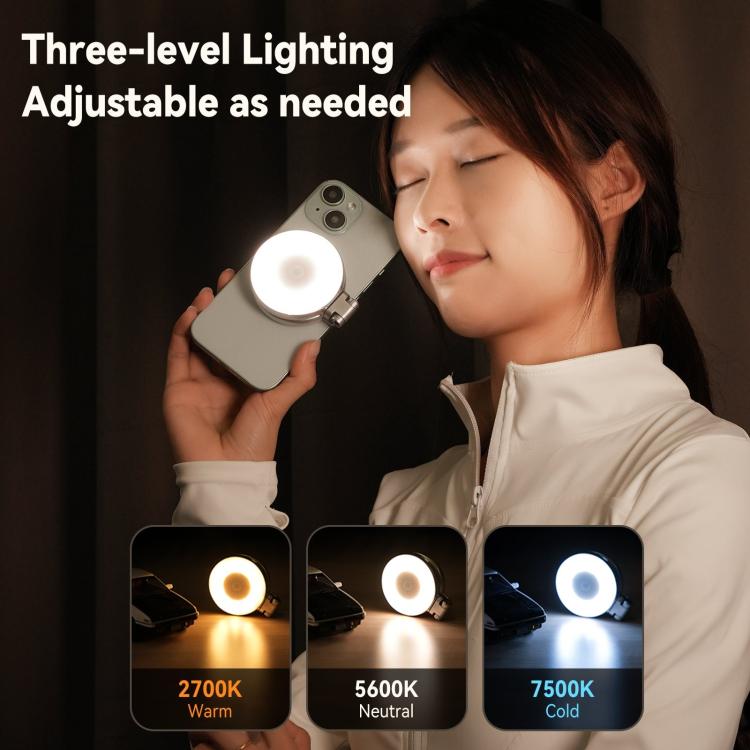 TELESIN S5 - BGD - 01 Mini Phone Magnetic Beauty Replacement Light Tri - color Temperature Portable Selfie Mirror Rotating Stretching Pocket Lamp - British D'sire