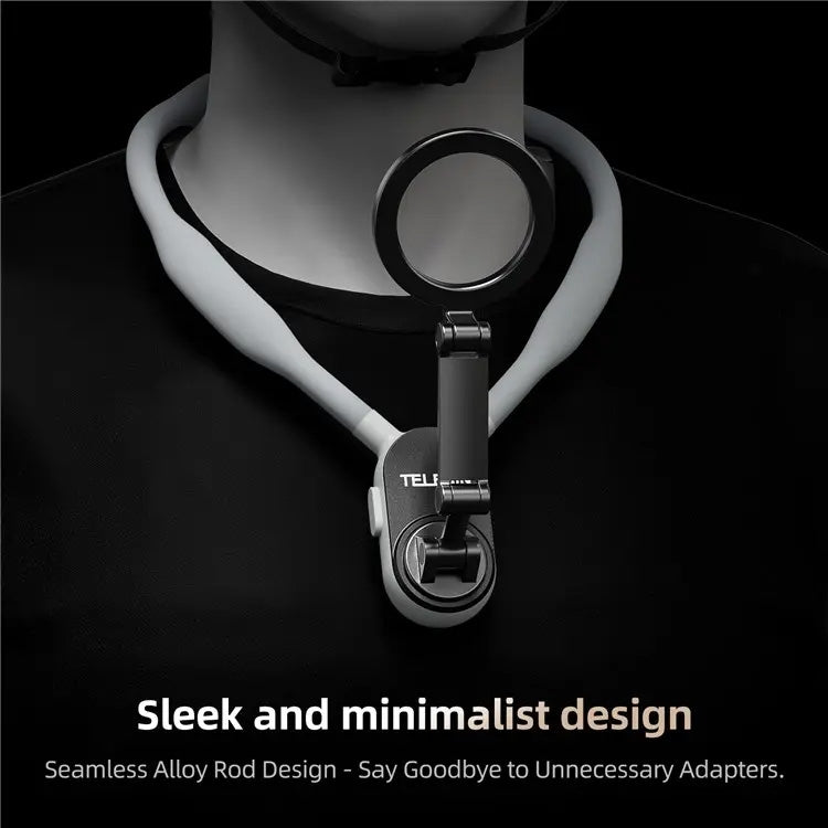 TELESIN Silicone Neck Mount Magnetic Selfie Stick Phone Neck Holder(Gray) - British D'sire