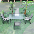 Tempered Glass Outdoor Coffee Table with Parasol Hole 150*90cm - Coffee Table - British D'sire