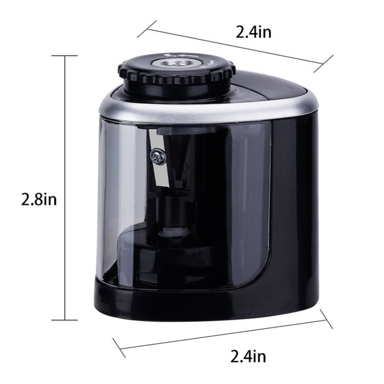 TENWIN Electrical Pencil Sharpener Student Stationery Semi - Automatic Sharpeners Battery Model(Black) - British D'sire