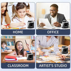 TENWIN Electrical Pencil Sharpener Student Stationery Semi - Automatic Sharpeners Battery Model(Black) - British D'sire