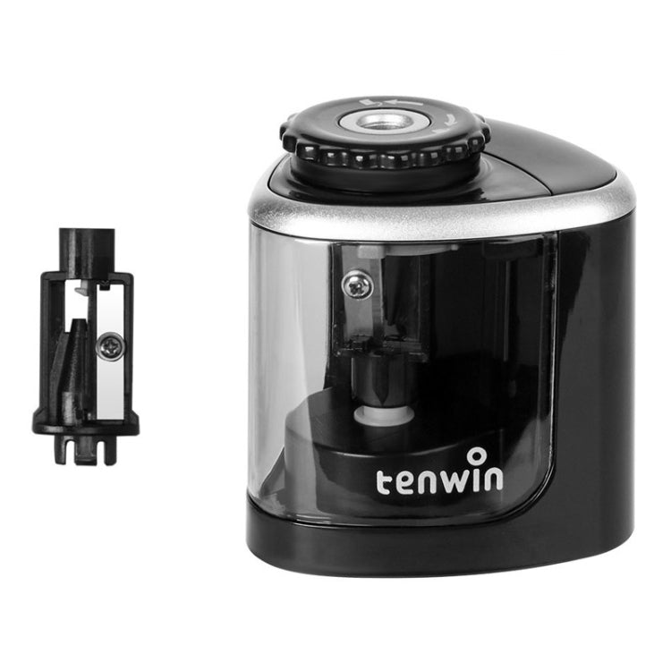 TENWIN Electrical Pencil Sharpener Student Stationery Semi - Automatic Sharpeners Battery Model(Black) - British D'sire Main image
