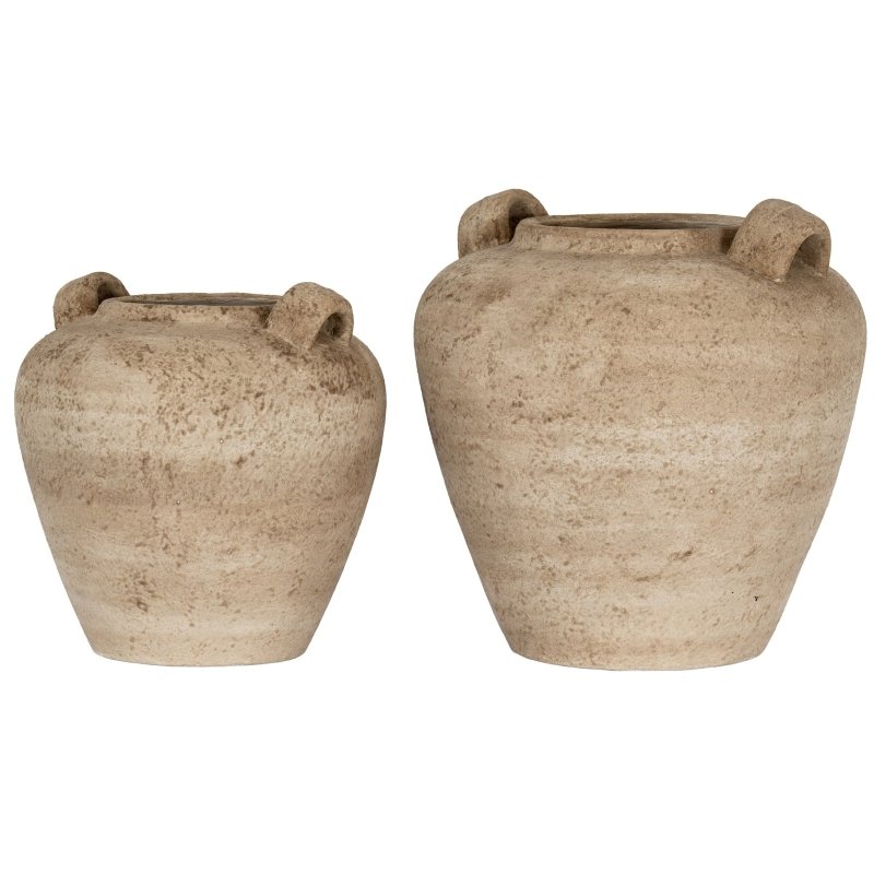 Terra Large Urn Vase With Handles - Terracotta Decorative Vase - Vases - British D'sire