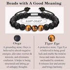 TEVOP 21st 30th 40th 50th 60th 70th Birthday Gifts for Men, Tiger Eye Stone Bracelet Birthday Presents for Him Grandad Dad Son Brother Grandson Friend, Perfect Mens Birthday Gift Ideas - Bracelet - British D'sire