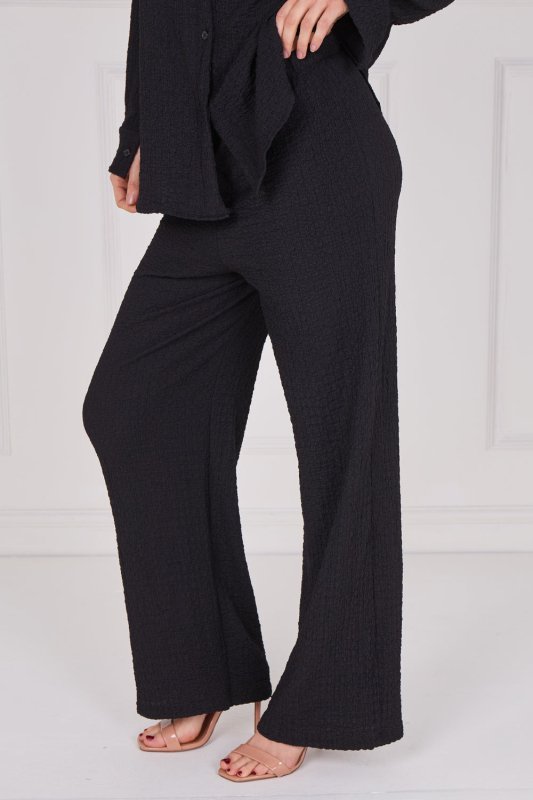 Textured Shirt & Wide - Leg Trouser Co - Ord Set - co ord set - British D'sire