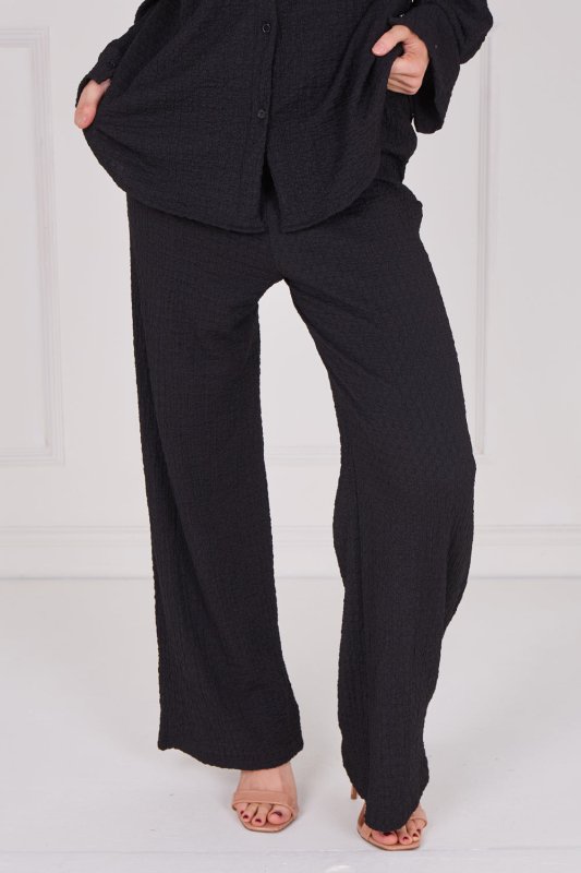 Textured Shirt & Wide - Leg Trouser Co - Ord Set - co ord set - British D'sire