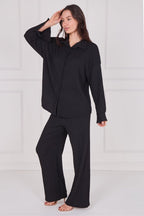 Textured Shirt & Wide - Leg Trouser Co - Ord Set - co ord set - British D'sire