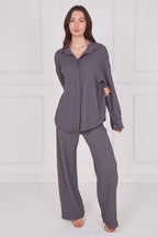 Textured Shirt & Wide - Leg Trouser Co - Ord Set - co ord set - British D'sire