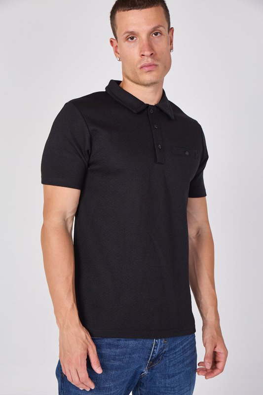 Textured Short Sleeve Polo Shirt - British D'sire