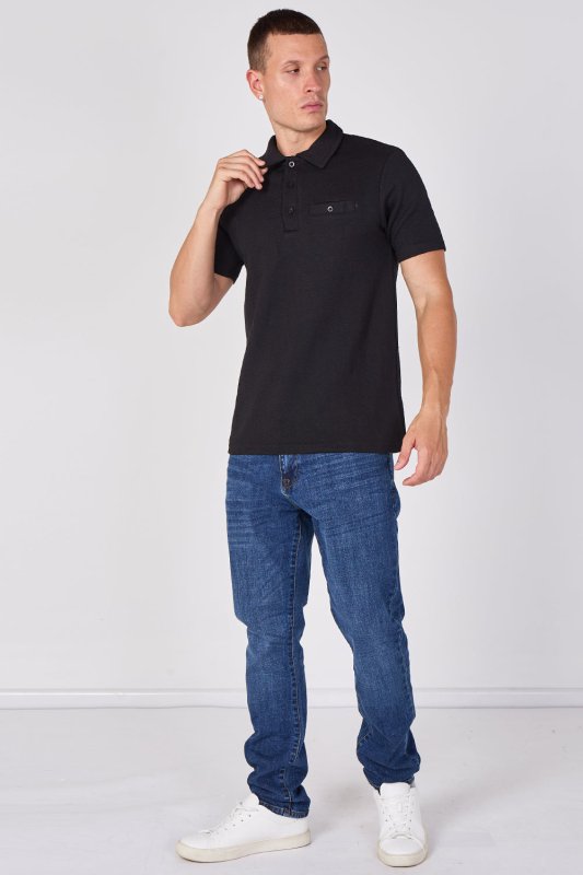 Textured Short Sleeve Polo Shirt Secondary image