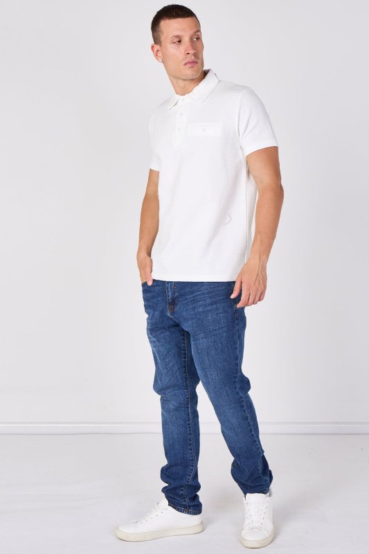 Textured Short Sleeve Polo Shirt - British D'sire