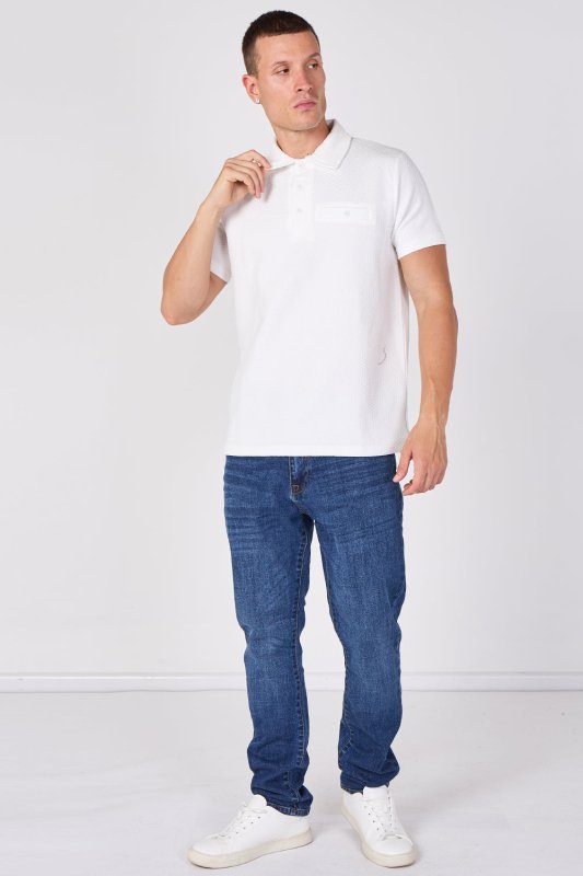 Textured Short Sleeve Polo Shirt - British D'sire