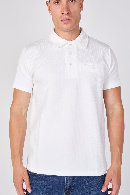Textured Short Sleeve Polo Shirt - British D'sire