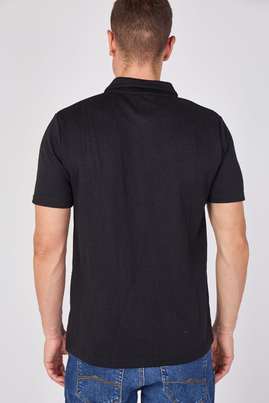 Textured Short Sleeve Polo Shirt - British D'sire