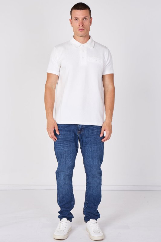 Textured Short Sleeve Polo Shirt - British D'sire