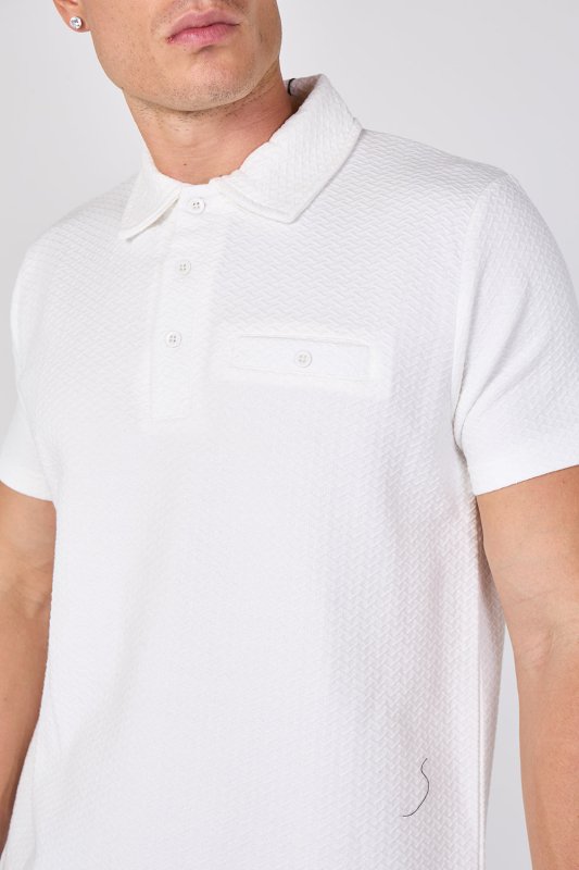 Textured Short Sleeve Polo Shirt - British D'sire