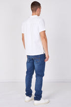 Textured Short Sleeve Resort Collar Shirt - Top - British D'sire