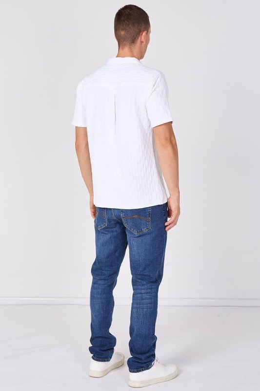 Textured Short Sleeve Revere Collar Shirt - British D'sire