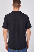Textured Short Sleeve Revere Collar Shirt - British D'sire
