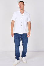 Textured Short Sleeve Revere Collar Shirt - British D'sire