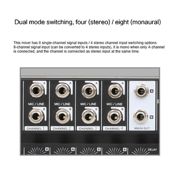 TEYUN Q48 8 - Channels Microphone Audio Mixer - British D'sire