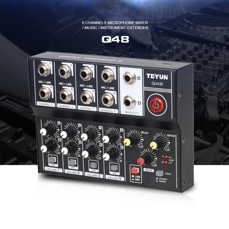 TEYUN Q48 8 - Channels Microphone Audio Mixer - British D'sire