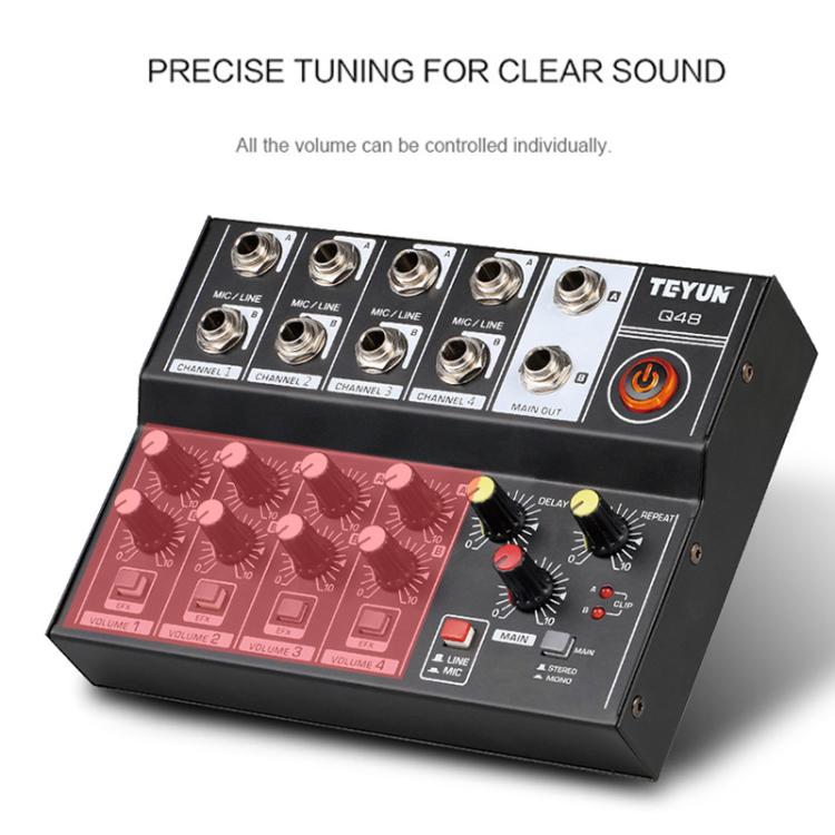 TEYUN Q48 8 - Channels Microphone Audio Mixer - British D'sire