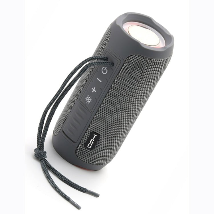 T&G TG227 Outdoor Portable Waterproof Bluetooth Music Speaker with LED Support FM / TF / USB(Gray) - British D'sire