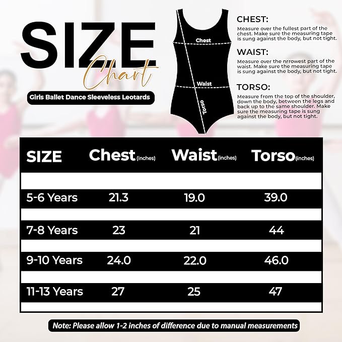 The Fancy Dress® Girls Cotton Stretch Leotards Kids School PE Ballet Dance Gymnastics Sleeveless Bodysuit Age 3-13 Years Secondary image