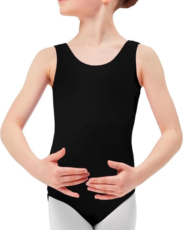 The Fancy Dress® Girls Cotton Stretch Leotards Kids School PE Ballet Dance Gymnastics Sleeveless Bodysuit Age 3 - 13 Years - Leotards - British D'sire Main image