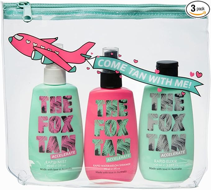 The Fox Tan Jet-Setter Bundle 3 Pack and Travel Bag - The Jet-Setter is created for the babe that wants to take her Fox Tan anywhere and everywhere! - British D'sire Main image