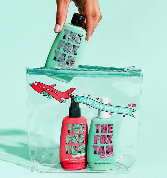 The Fox Tan Jet-Setter Bundle 3 Pack and Travel Bag - The Jet-Setter is created for the babe that wants to take her Fox Tan anywhere and everywhere! Secondary image