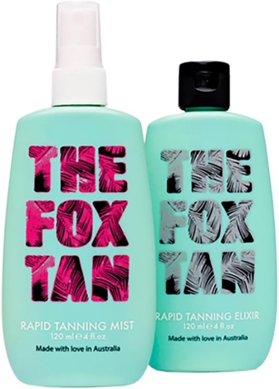 The Fox Tan Originals Pack | Natural Tanning Lotion & Accelerator | Eixir and Mist for Dark Flawless Tan Skin | Lotion & Oils for Melanin Production | Australian Made | Cruelty Free | Vegan - British D'sire