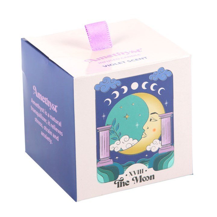 The Moon Amethyst Crystal Chip Candle - British D'sire