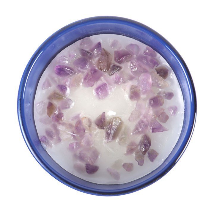 The Moon Amethyst Crystal Chip Candle - British D'sire