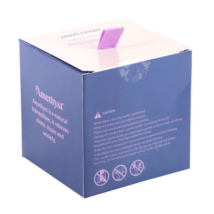 The Moon Amethyst Crystal Chip Candle - British D'sire