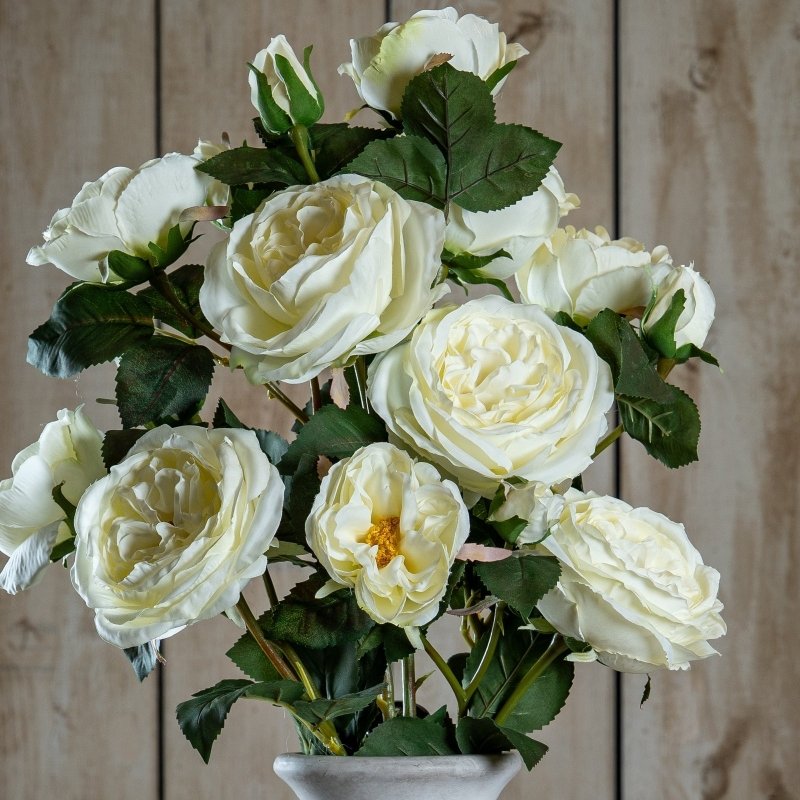 The Natural Garden Collection White Charity Rose Artificial Flower - Artificial Plants & Trees - British D'sire