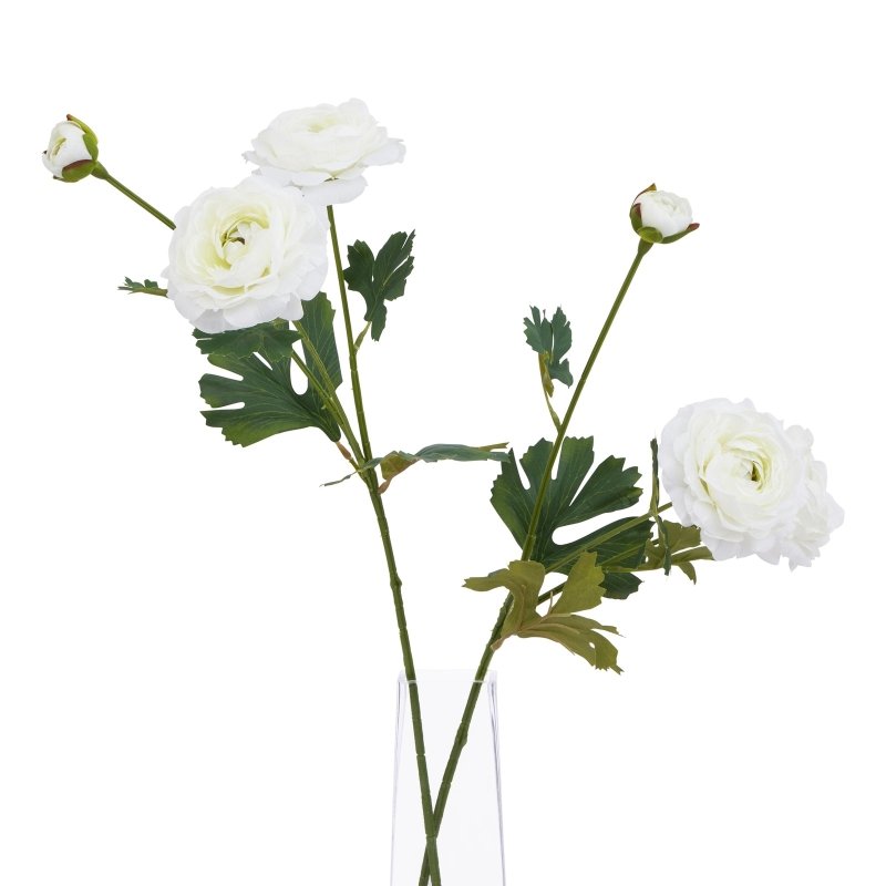 The Natural Garden Collection White Ranunculus Artificial Flower Stem - Artificial Plants & Trees - British D'sire