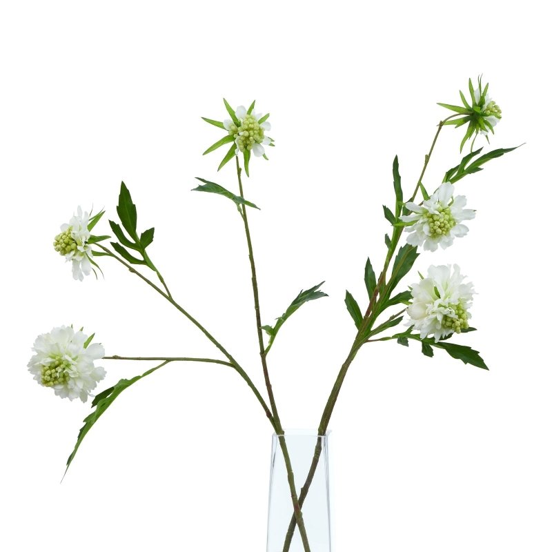 The Natural Garden Collection White Scabious Stem Artificial Flower - Artificial Plants & Trees - British D'sire