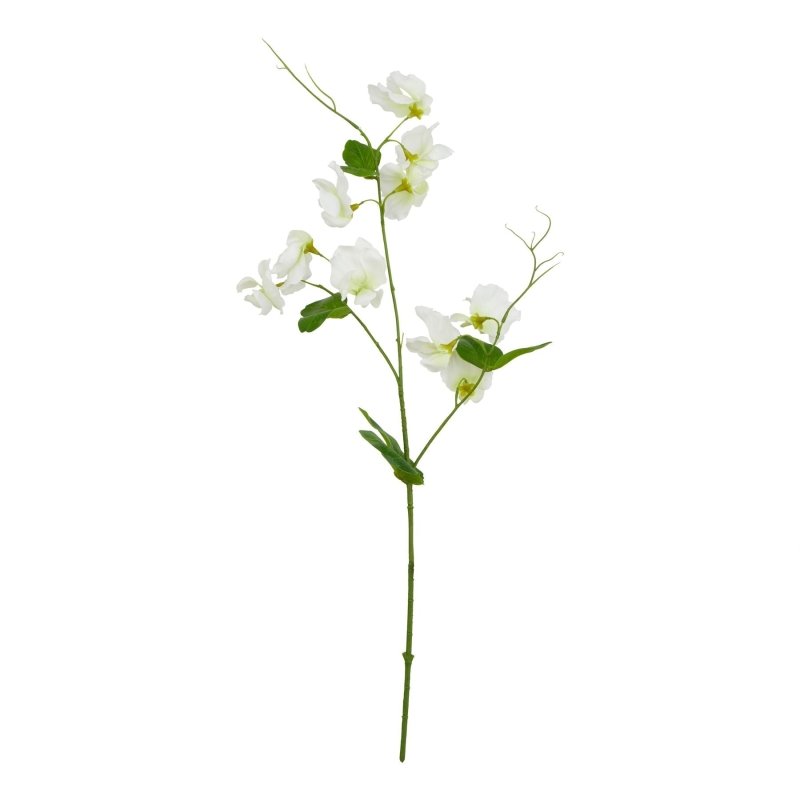 The Natural Garden Collection White Sweetpea Stem Artificial Flower - Artificial Plants & Trees - British D'sire