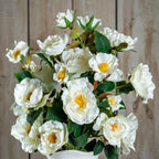 The Natural Garden Collection White Tea Rose Artificial Flower Stem - Artificial Plants & Trees - British D'sire
